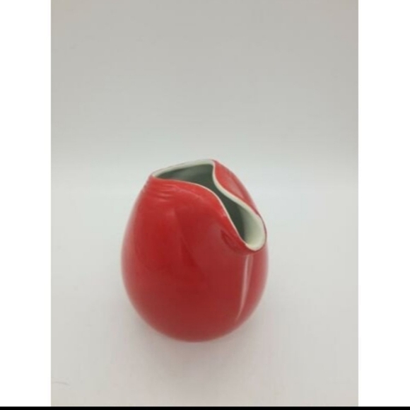 Vintage Hall's Superior Quality Kitchenware Red and White Jug Creamer 5" - Picture 7 of 13